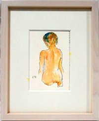 裸婦　　ミニアチュール　　葉書サイズ　　　ペンに水彩