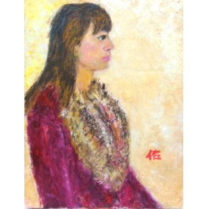 画像: １２月の少女　　　　Ｆ６号　　　油彩