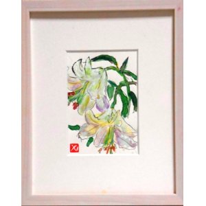 画像: カサブランカ　　ミニアチュール　　葉書サイズ　　　　ペンに水彩