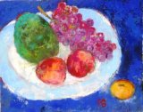 画像: 皿の果物　　　　Ｆ３号　　　油彩