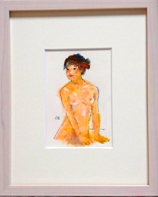 画像1: 裸婦（１）　　ミニアチュール　　葉書サイズ　　　ペンに水彩