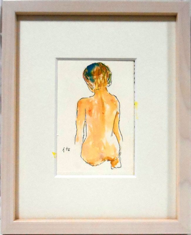 画像1: 裸婦　　ミニアチュール　　葉書サイズ　　　ペンに水彩