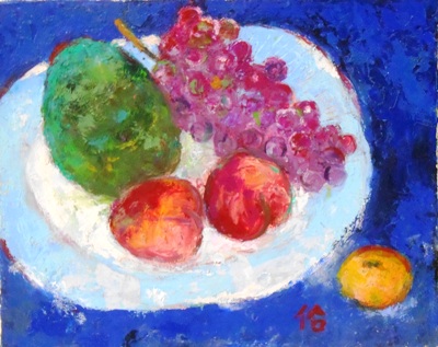 画像1: 皿の果物　　　　Ｆ３号　　　油彩