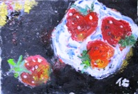画像1: 皿の苺　　　　ＳＭ　　　　油彩